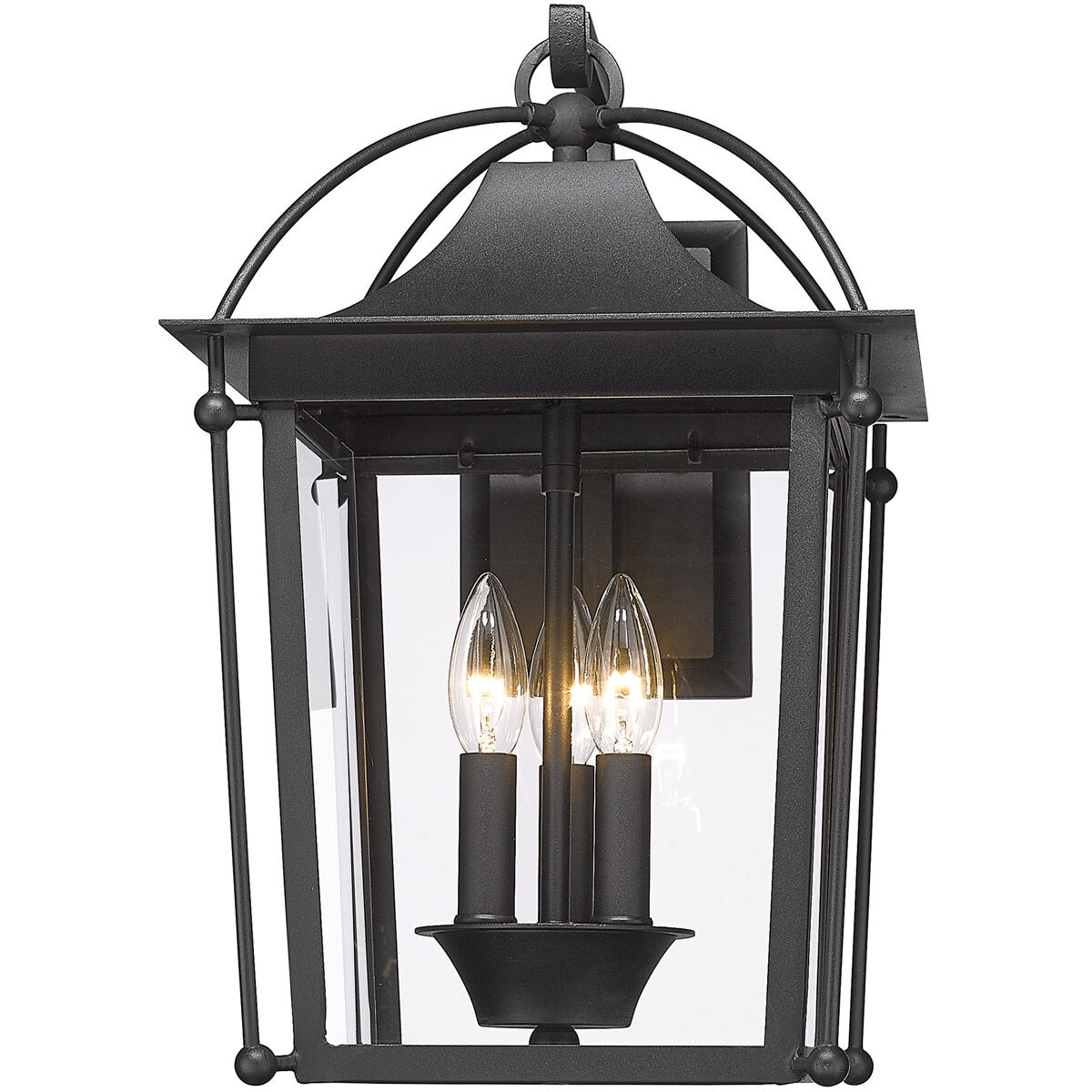 Brigham 3 Light 11 inch Natural Black Outdoor Wall Light, Large